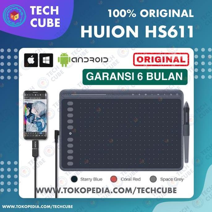 Huion Hs611 Digital Graphic Drawing Pen Tablet Gambar Design Alt H950P