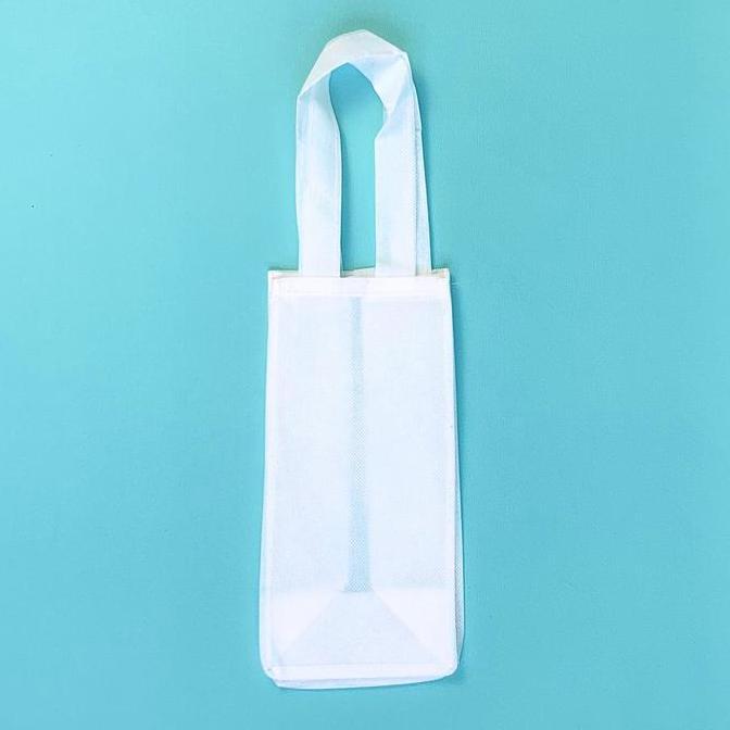 BESTPROMO ( 12 biji ) Tas Spunbond BOTOL / Goodie Bag Tumbler / Tas Souvenir Gelas / Tas Botol Wine 