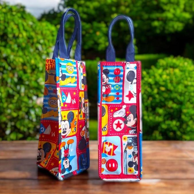 BIG SALE Tas Tumbler Mickey Mouse Ukuran 12 x 12 x 32 Cm - Tas Botol 2 Liter Motif Karakter Lucu