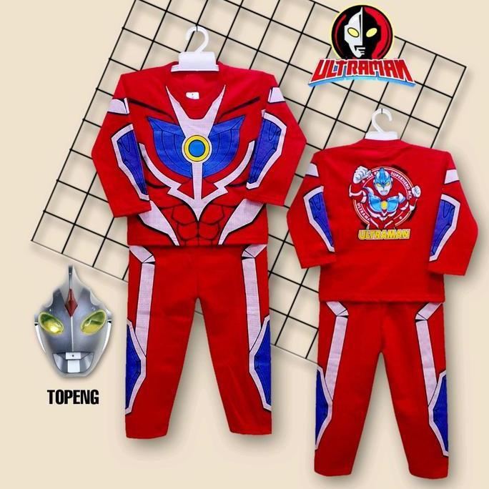 ASLI baju setelan kostum / costum ultraman bisa tambah topeng untuk usia 1-10 tahun Fashion READY ST