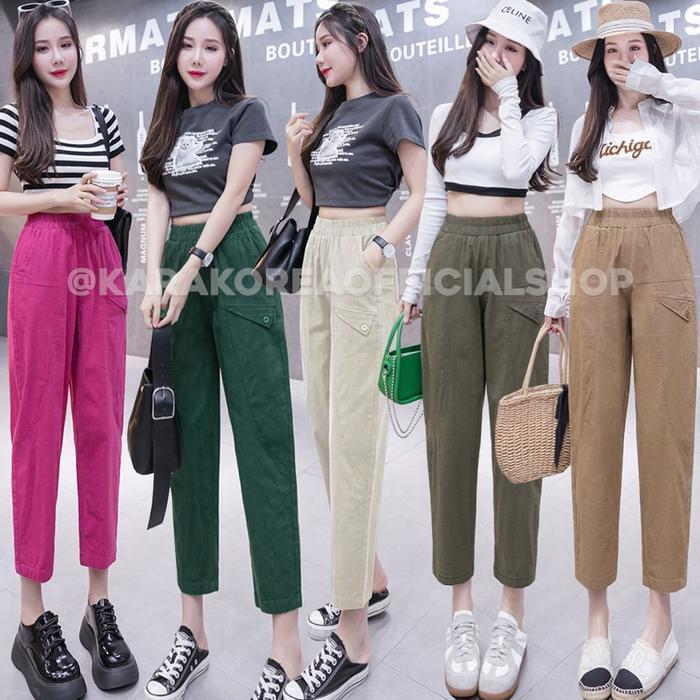 (Ready) Karakorea 527 Linen Long Pants/Celana Linen/Korean Linen Pants/Celana Wanita/Celana Kulot/Ce