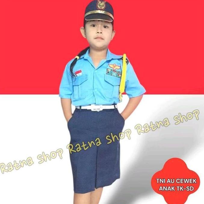 SIAPKIRIM Baju TNI AU anak cewek /kostum TNI AU anak cewek PAUD, TK, SD Fashion Perempuan READY STOC