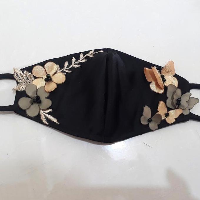Tahan Lama  Masker Fashion Handmade 3D Cantik/Masker Hijab Kain/Masker Bordir Unik