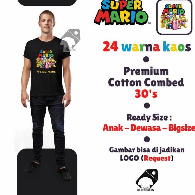 KAOS MARIO / SUPER MARIO / MARIO BROS - BAJU/TSHIRT MARIO BROS TYPE 34