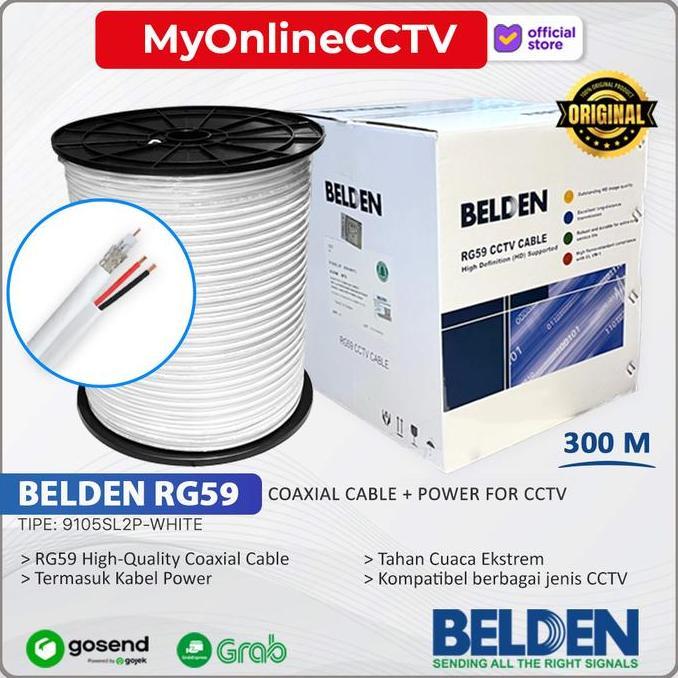 Bellashoopingcom - Kabel Cctv Belden 3M - Coaxial Power Rg59 Rg6 Bnc