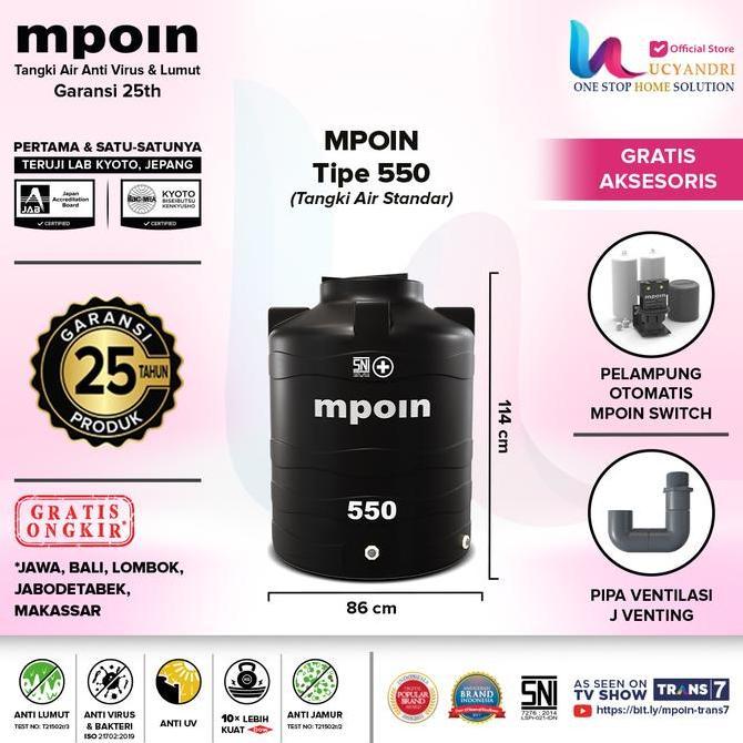 Promo Tangki Air Mpoin 550 Wave Toren Tandon Tanki 560 Liter Mpoin Plus