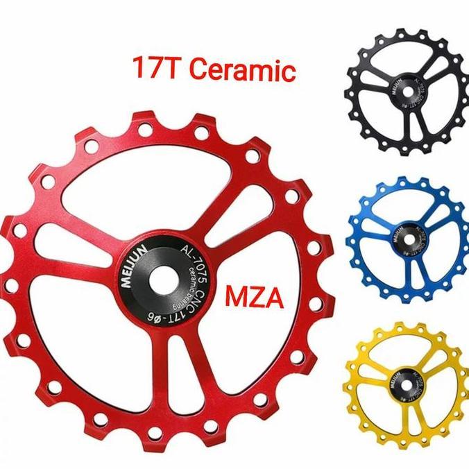 Promo Meijun Pulley 17T Ceramic Bearing Pulley RD Sepeda Ceramic Oversize COD