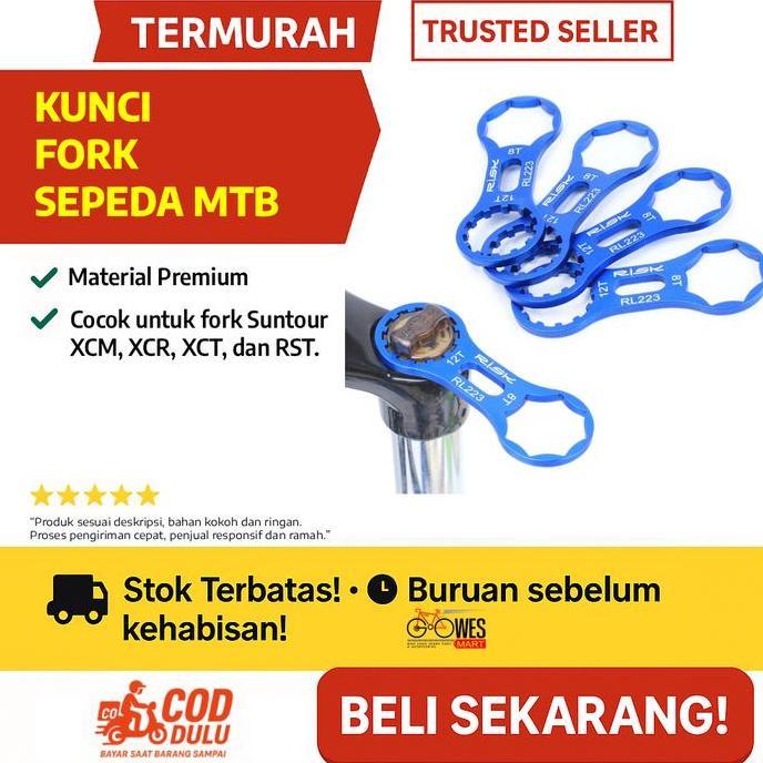 Promo Kunci Fork Sepeda MTB Suntour XCM XCR XCT RST Aluminium Alloy Ringan & Tahan Lama COD