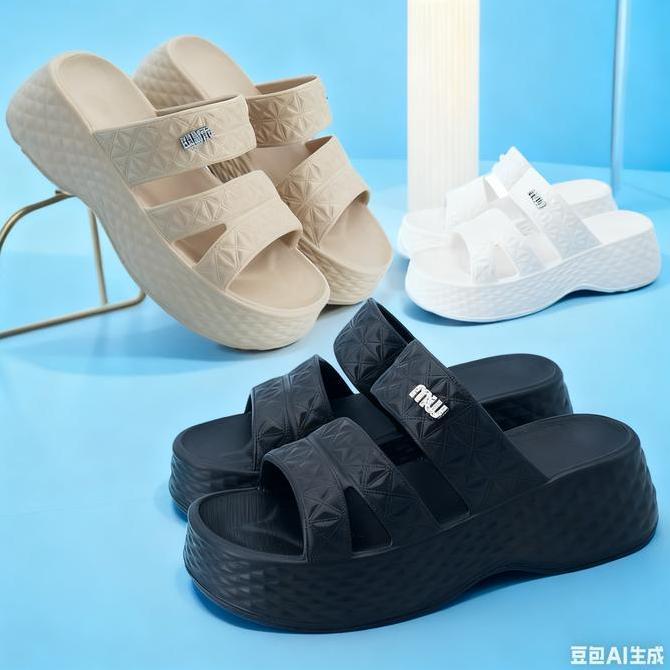 Sandal Wanita Tali Belakang Empuk Sendal Gunung Korean Cewek Sandal Slop Wedges Korea Premium Sendal