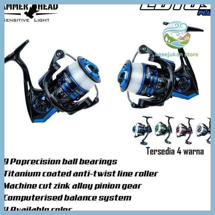 (PANCING) HAMMER HEAD REEL LOTUS PLUS 3000 - 9BB [GRATIS SENAR 150M 0.30MM MONOFILAMENT] REEL SPINNI
