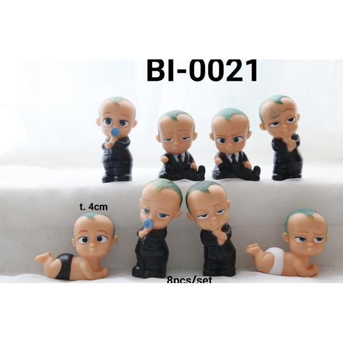 Bi-0021 Mainan cake topper figurine figurin karet baby boss