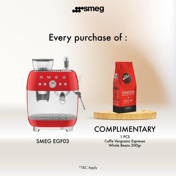 TERBARU SMEG EGF03 Espresso Manual Coffee Machine with Grinder