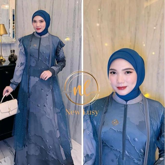 Myza 2 In 1 Dress Terbaru Gamis Muslimah Elegant Mewah By Newlusy