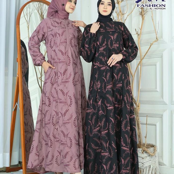 (Promo) Labay Hijab/Gamis Indah /Gamis Bkk Premium/Gamis Katun Bolong Bordir/Fauzana Bestseller
