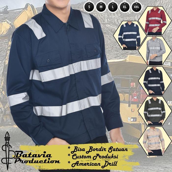 TERBARU Baju Kemeja Wearpack Safety Zipper - Seragam Kerja Tambang Proyek Lapangaan Konstruksi Mekan