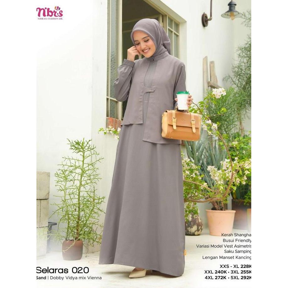 Nibras - Selaras 020 - Gamis Kombinasi - Gamis Simple Elegan