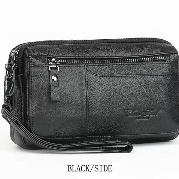 Handbag Kulit Asli Pria Tas Tangan Dompet Hp Tas Genggam