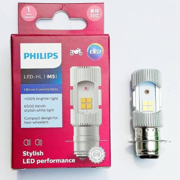 Promo Philips Lampu Motor Depan Honda Supra X 125 Putih Kaki 1 H6 M5 6500K 6/6W DC 12V Dual Beam LED