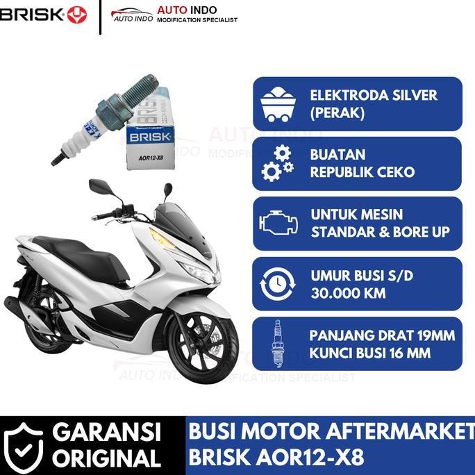 Promo Busi Motor Brisk Xline Racing AOR12-X8 untuk Honda PCX 150 Diskon
