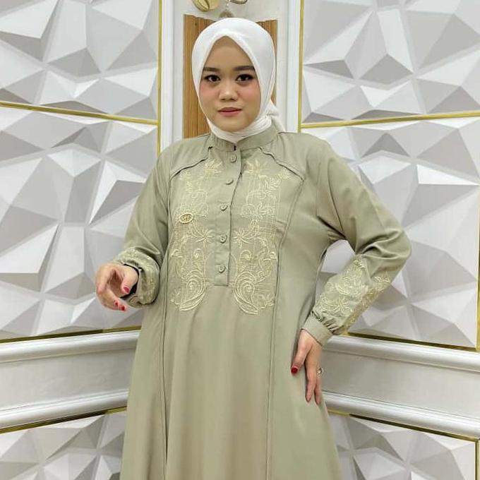 Gamis Jasmine Standar Bordir Muslim Wanita Dress Syari