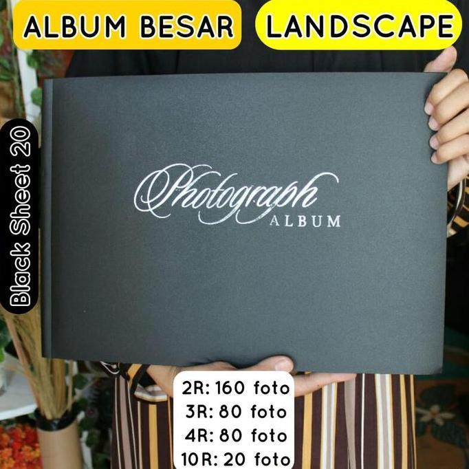 PHOTOGRAPH ALBUM FOTO MAGNETIC LANSCAPE BLACK BESAR 3R 4R 10R + TAS Album