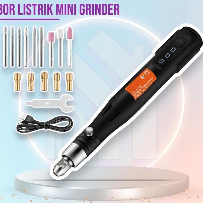 Bor Listrik Mini Grinder Elektrik Cordless Ukir Multifungsi 10M