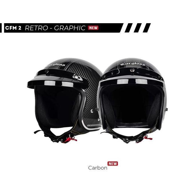 Helm Cargloss CFM 2 Retro - Helm Half Face Angel/ Carbon/ Speed Ducks/ Vintage