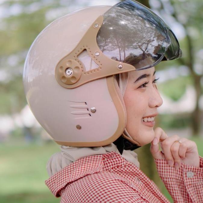 Tahan Lama Helm Wanita 2025 Bipplast Fantasy Terbaru Cewek Hijab Viral Kekinian Warna Warni Pastel K