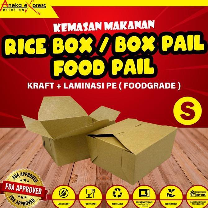 Bestone- Box Pail Food Pail Size S dan M | Paper Rice Box | Kraft Food Grade
