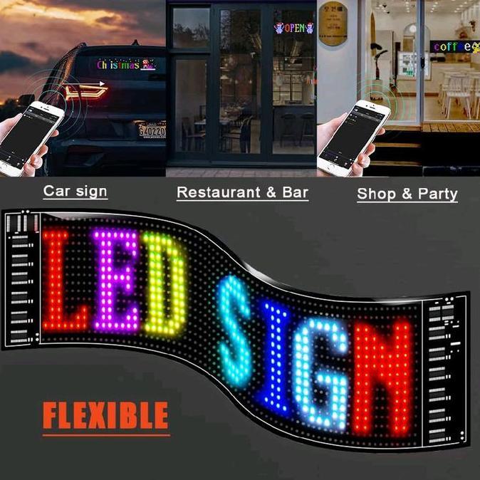 BEBAS ONGKIR - WiTekno LED Text Matrix Panel Bluetooth Colorful Display Kit 5V Papan Lampu Pesan Ikl