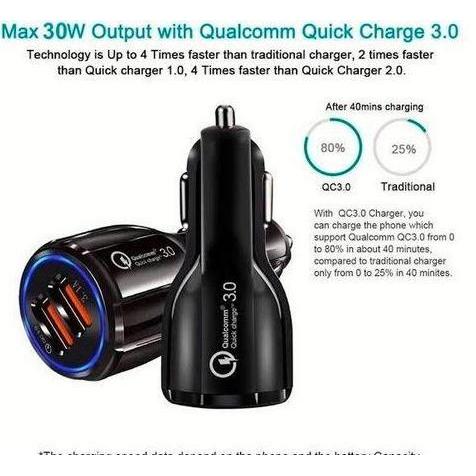 Bestone- Car Charger HP Mobil QUALCOMM FAST CHARGING lighter 3.0 dual usb cas