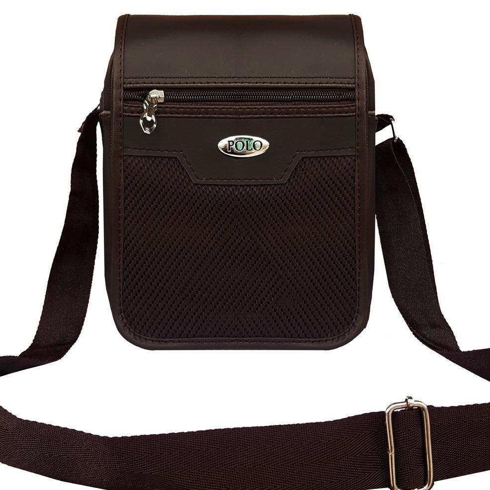 Sale [JURAGAN TAS] Tas Selempang Pria Kulit Pria Size 8 Inchi Polo Star's 6110 PU Waterproof - Coffe