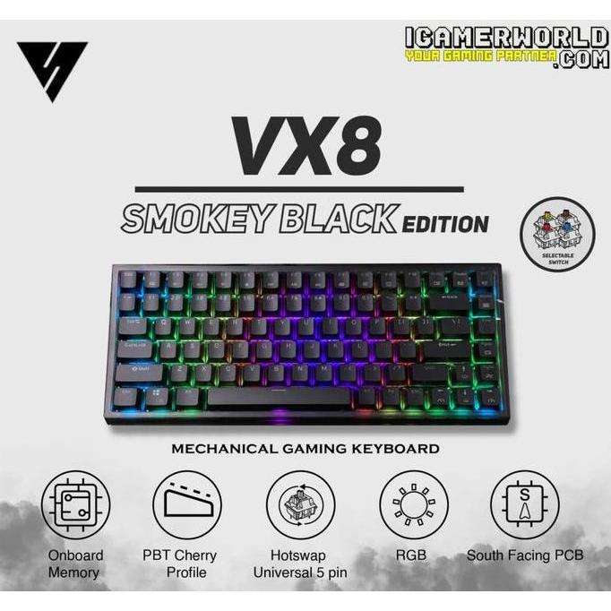 Vortex Series Vx8 Smokey Rgb Hotswap Mechanical Gaming Keyboard Murah
