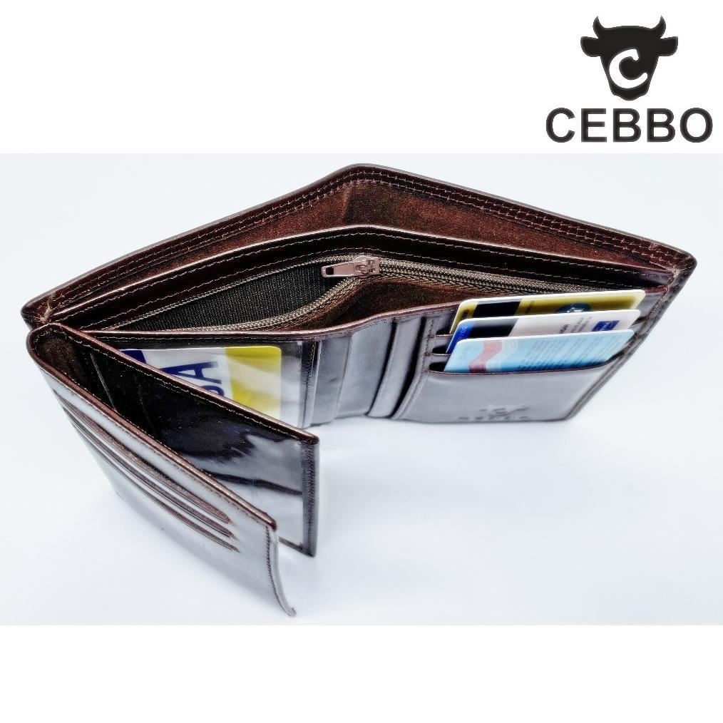 HOT SALE Cebbo Dompet Kulit Asli Dompet Pria Model Lipat 3 Dompet Model Berdiri