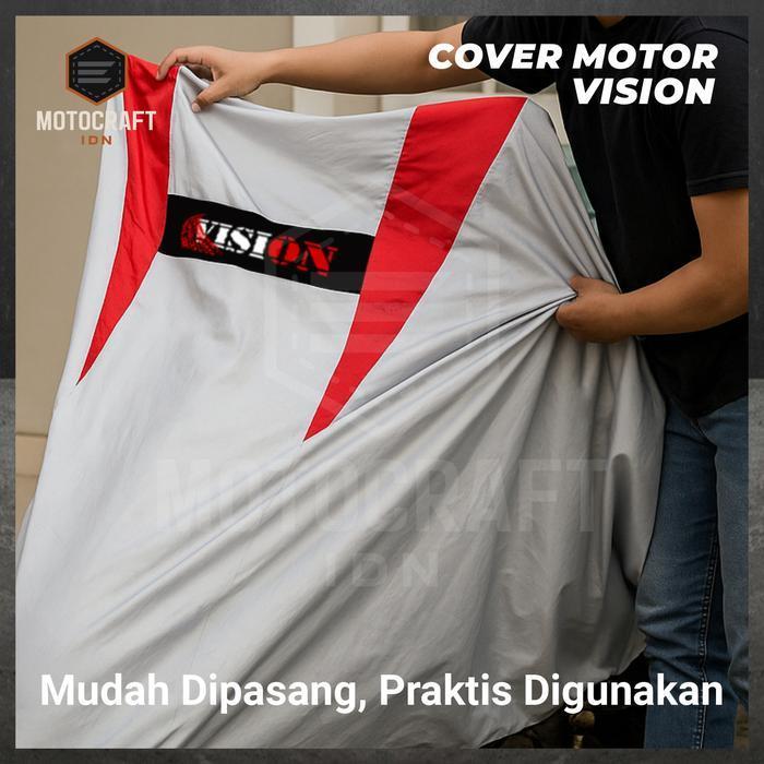 (Termurah) Cover Motor Selimut/Sarung Mantel Motor Revo Vision Silver Merah Bestseller