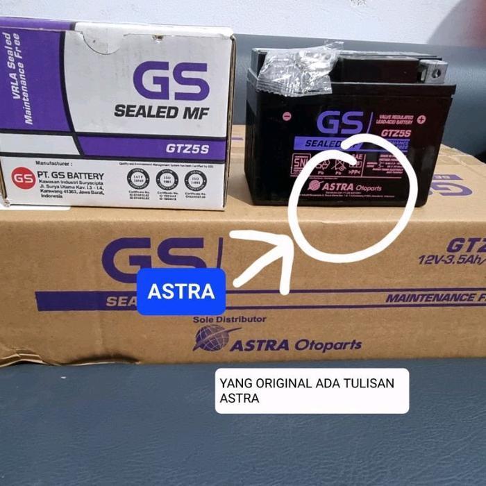 Aki Gs Astra Gtz5 Aki Gs Astra Original Aki Kering Original Dan Terpercaya