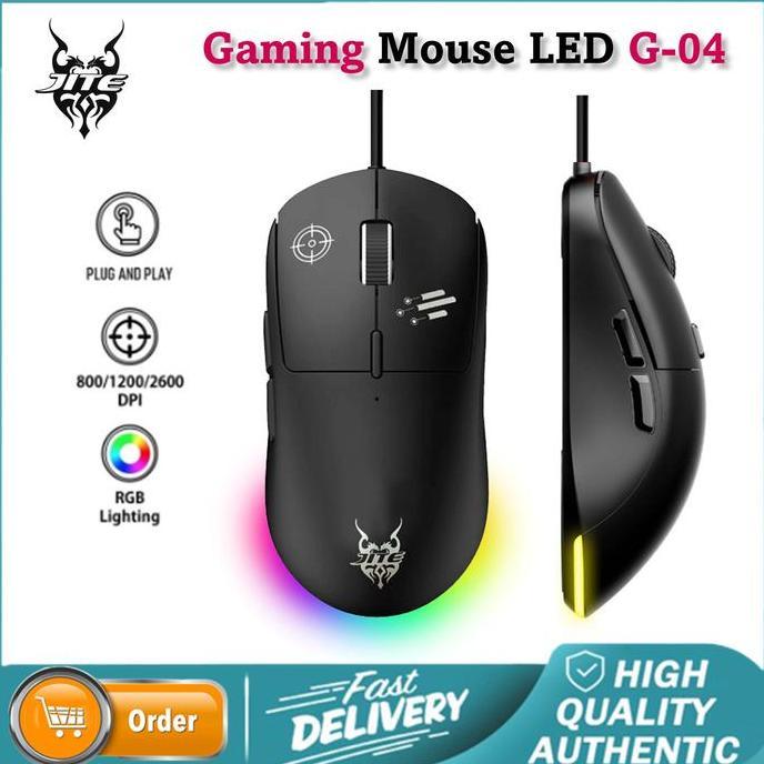 Jite Mouse Gaming G-04 2600Dpi Gaming Mouse Rgb Kabel Usb 500 - 1000 Hz Fps Terbaik
