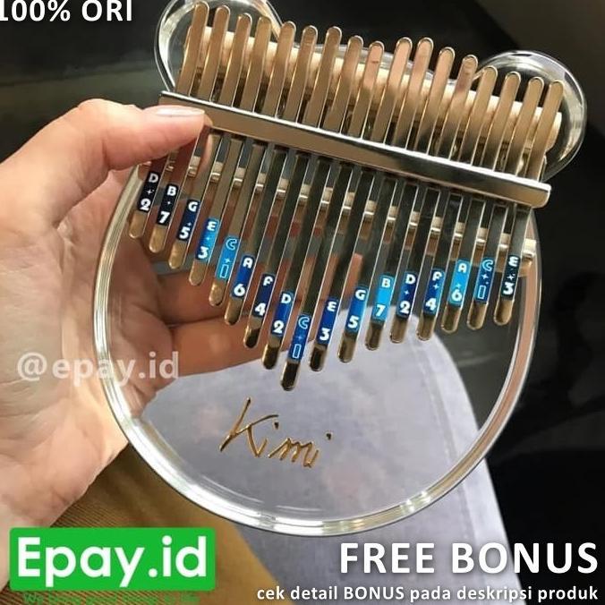 KIMI Kalimba 17 Keys Bear M-10 Akrilik Kalimba Beruang Mbira Acrylic Hardcase Original FREE BONUS