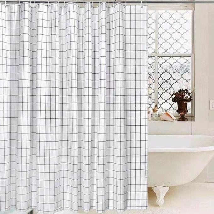 Tirai Kamar Mandi 180x180cm Bahan TEBAL - Tirai Shower Anti Air PEVA dengan Ring HOOK - Shower Curta