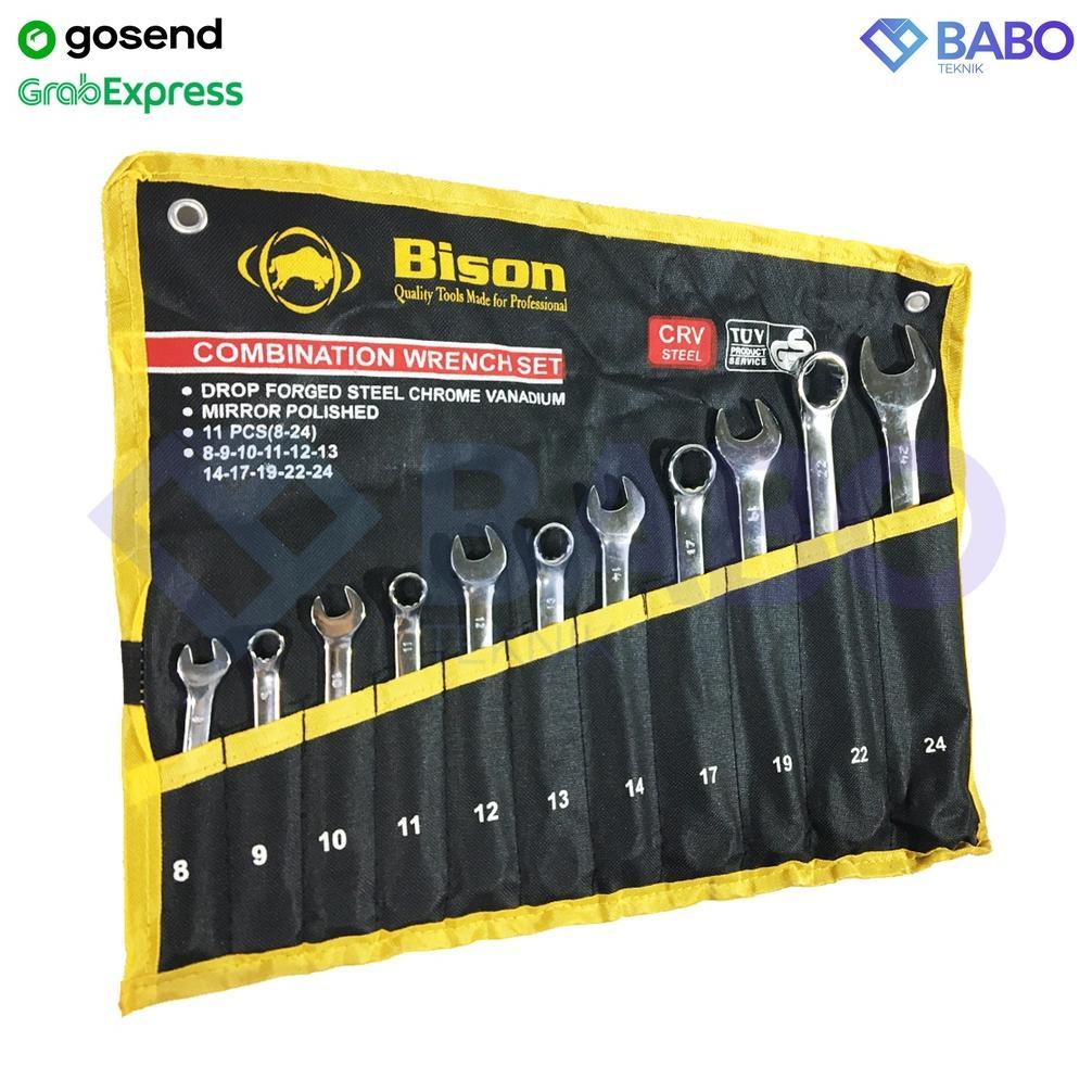 Bison Kunci ring pas set 11pc 8-24 Bison Combinasi Wrench Kunci Pas Ring