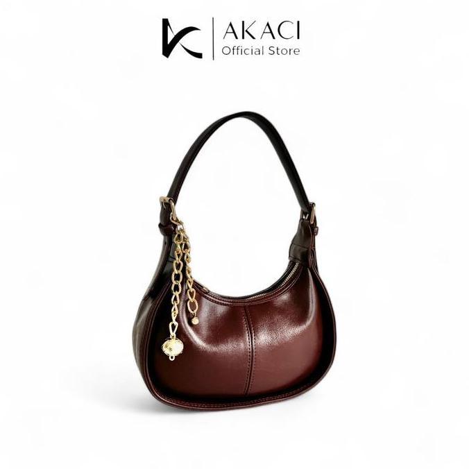Shoulder bag wanita ARUNA Akaci 09-8398 Bahan lexus 1 ruang Terbaru Half moon bag murah mewah tas ce