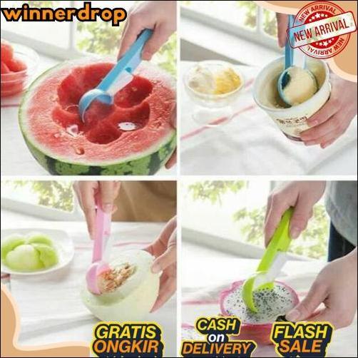 Sendok Scoop Ice Cream Buah Plastik Original