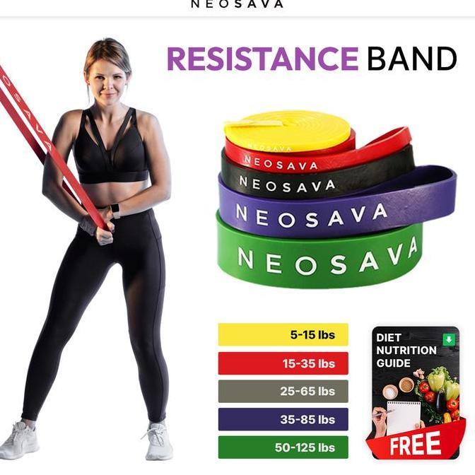 NEOSAVA Long Resistance Band Karet Fitness Pull Up Gym Rubber Strap
