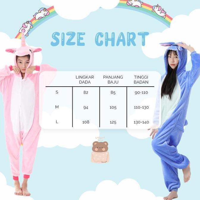 BALMUTLUCU | Onesie Jumpsuit Kids | Baju Tidur Piyama Kostum Model Overall Ada Hoodie Size Anak Kara