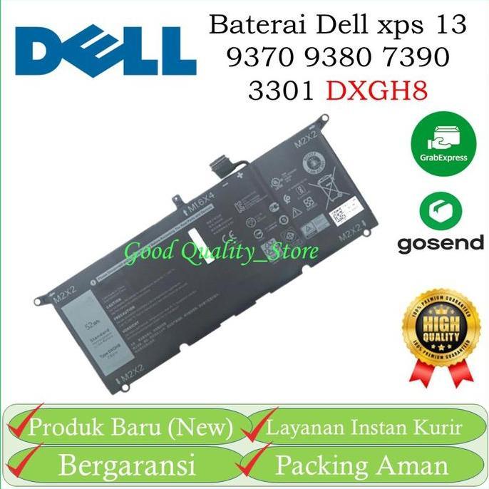 Baterai Dell xps 13 9370 9380 7390 3301 DXGH8 ORIGINAL
