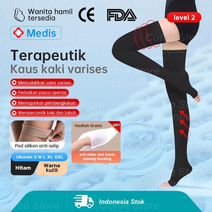 Stocking Varises Ccl 2 Medical Compression Kaos Kaki Bengkak Diabetes Stoking Kompresi Kesehatan