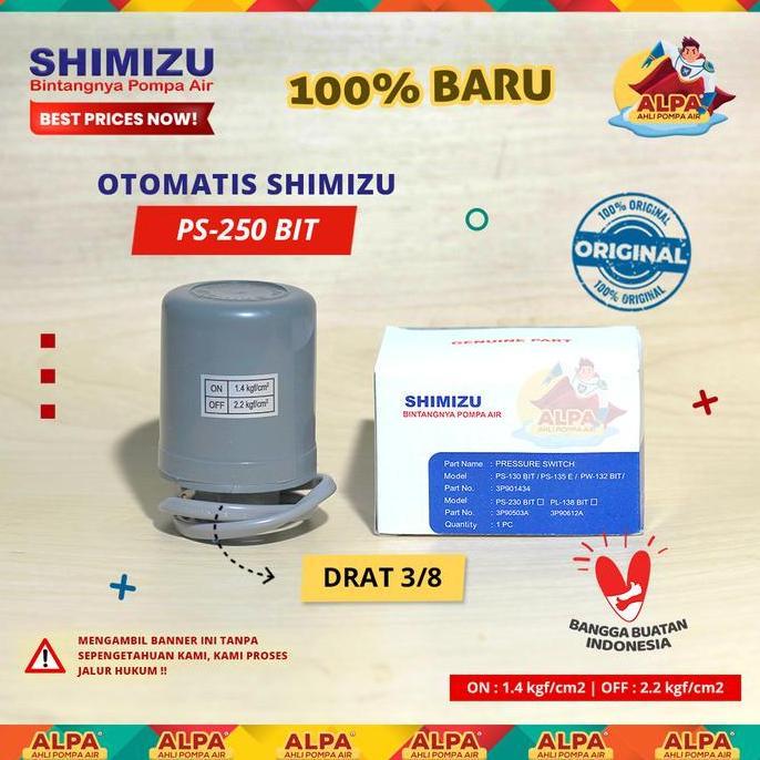 Otomatis Pompa Air Shimizu Pc-250 Bit (Original) Premium