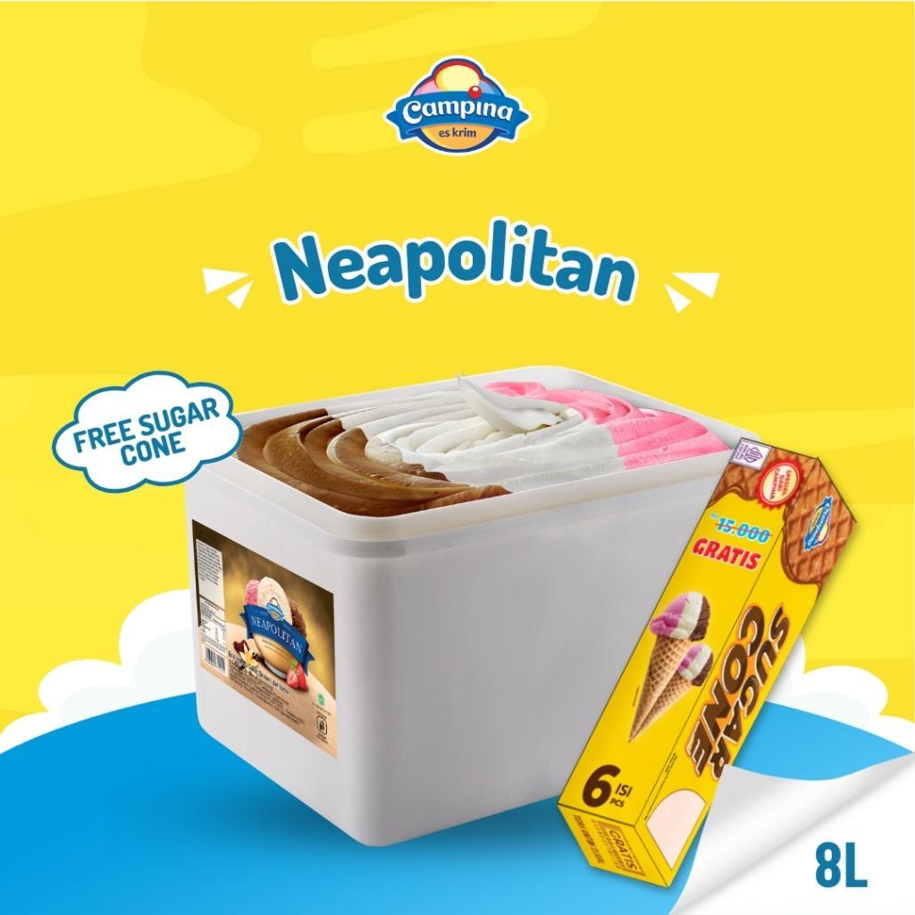 Campina 8 Liter Neapolitan - Es Krim