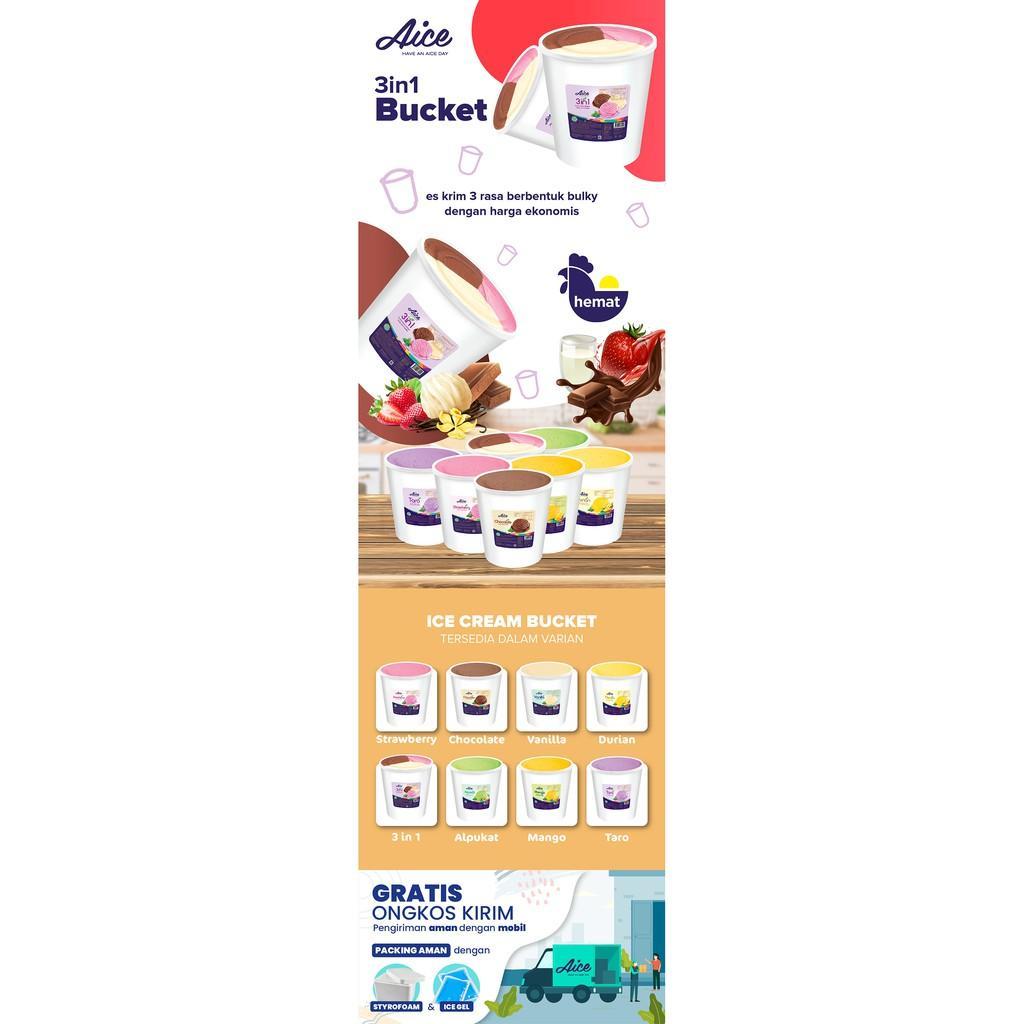 Aice 3In1 Bucket Ice Cream Es Krim Ember 8L Eskrim