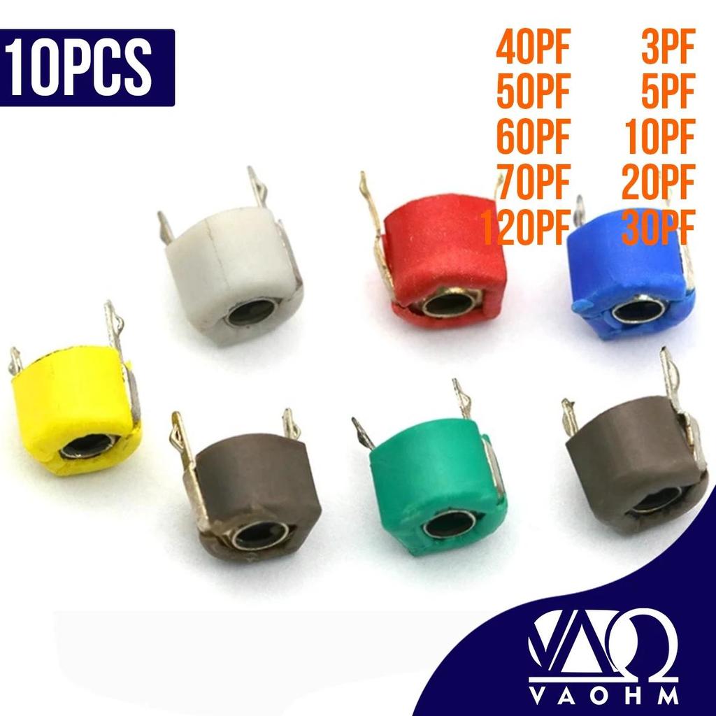 10PCS Trimmer Variable Capacitor 3PF 5PF 10PF 20PF 30PF 40PF 50PF 60PF 70PF 120PF 6MM Adjustable JML